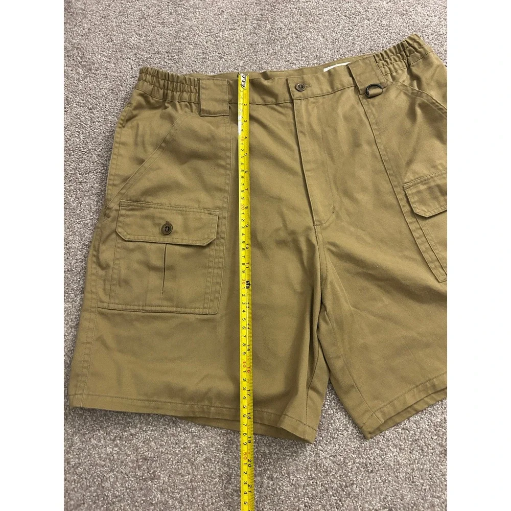 VTG Haband Cargo Shorts Mens 36 Khaki Tan Excellent Elastic Waist Utility Pocket
